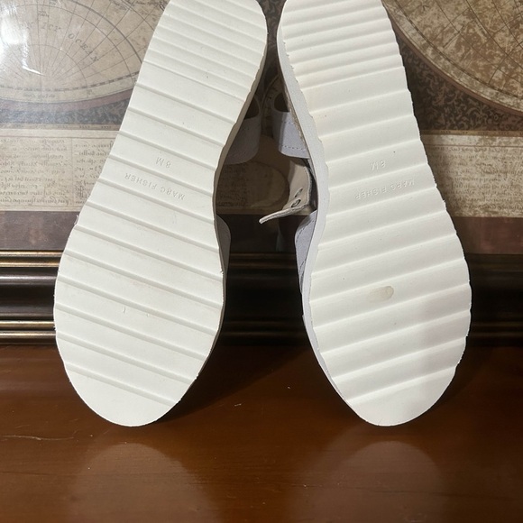 Marc Fisher • Suede Cross Strap Wedges - Jovana Light Grey - Picture 4 of 5